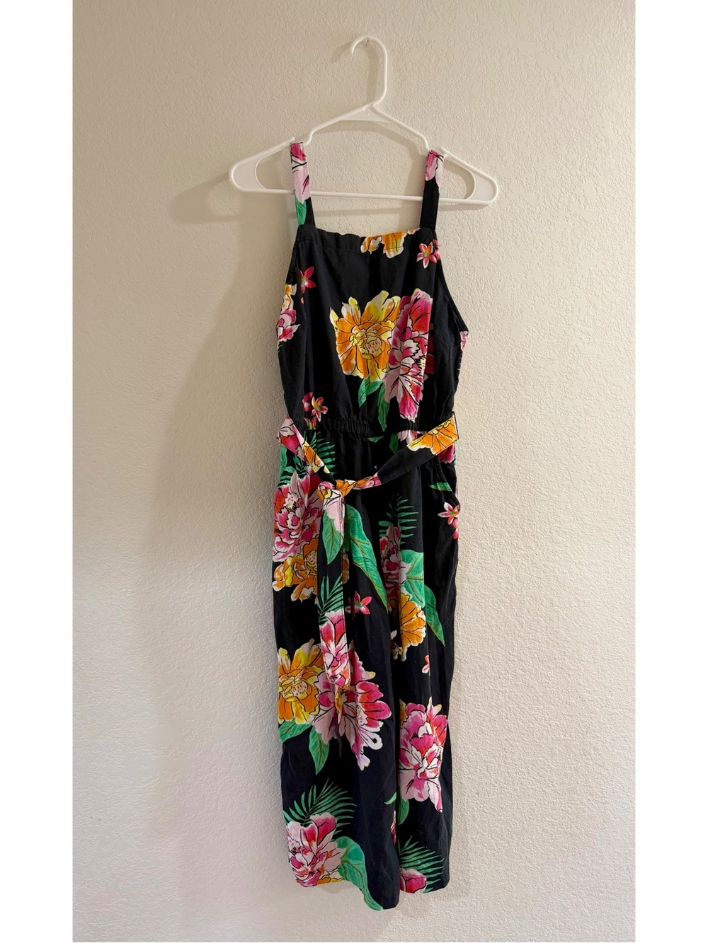 Old Navy Black Floral Maxi Dress with Bright Blooms